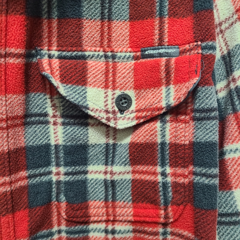 Eddie Bauer Red‎ and White Plaid Shirt - Picture 3 of 7
